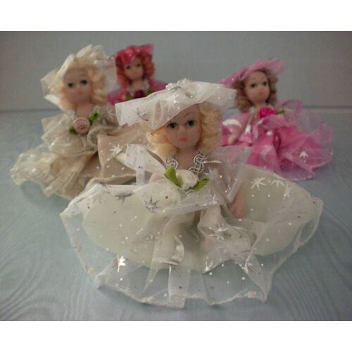 Lot De Porte Clés - Mini Poupées De Porcelaine - 9 Cm - Couleurs Différentes - Collection