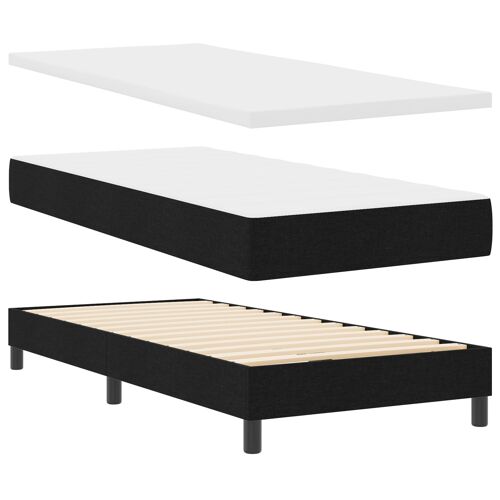 vidaXL Lit à ressorts Blanc et Noir