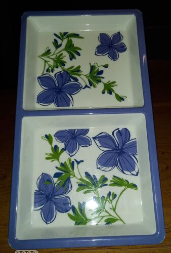 Plateau Compartimenté En Melamine Alimentaire - 30.7x17.2cm Environ , Hauteur 2.5cm Env.