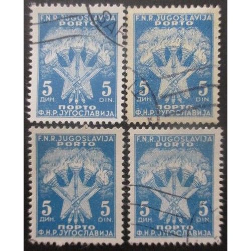 Yougoslavie Taxe N°116 X 4 Oblitéré