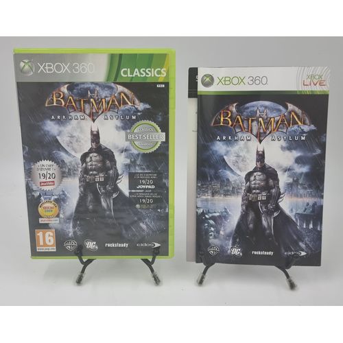Jeu Xbox 360 Batman Arkham Asylum (Classics) En Boite, Complet (Trace D¿Étiquette Sur La Boite)