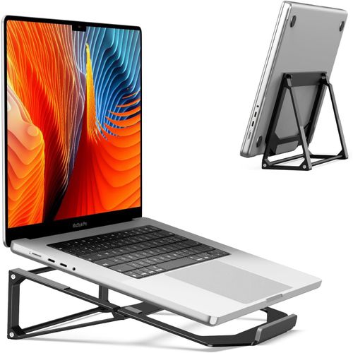 KGABERY-Support Pour Ordinateur Portable, Support Vertical Pour Pc Portable, Support De Bureau 2 En 1 En Aluminium Pour Ordinateur Compatible Avec Macbook Air Pro, Dell, Lenovo, Hp (11-17'')