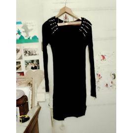 Robe Noire Épaules Strass Avec Épaulettes 36 S 3 Suisses Collection.