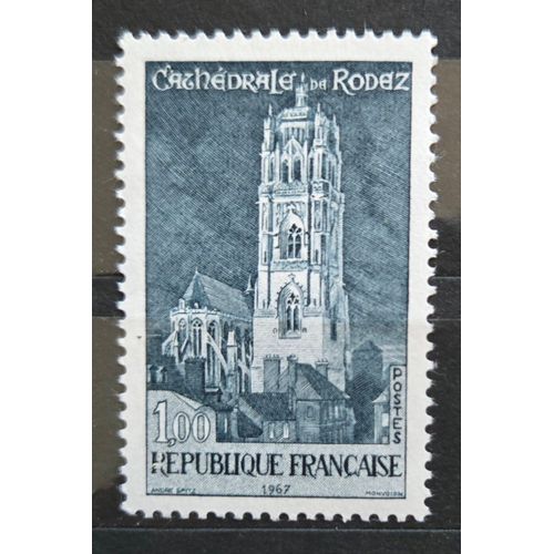Timbre France (Yt 1504) - 1967 - Cathédrale De Rodez, Non Oblitéré