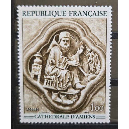 Timbre France (Yt 1586) - Cathédrale D'Amiens, 1969, J. Combet, Non Oblitéré