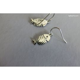 Boucles D'Oreilles Poisson Métal Argenté /142