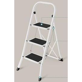 Escabeau en Acier De 3 Marches Tabouret Marche Pied Pliant