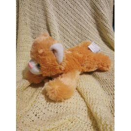 Doudou Peluche Chat Allongé Orange Roux Gifi Diffusion