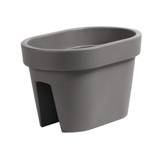 Botle Jardinière De Balcon Ovale Gris 39,5 Cm Balconière À Balustrade De 6 Mm Pot De Fleur À Suspendre Cache Pot À Accrocher