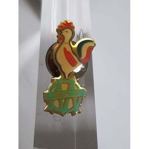 Pin'S Om Champions 1991 Coq Belu Blanc Rouge Neuf