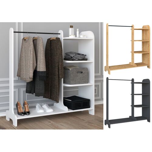 VCM Penderie ouverte en bois accessible Armoire Penderie Lempu H. 110 cm Penderie ouverte en bois accessible Armoire Penderie Lempu H. 110 cm