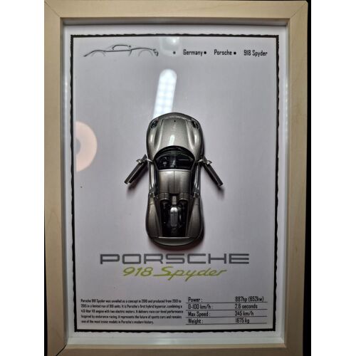 Cadre Déco 3d Porsche 918 Spyder