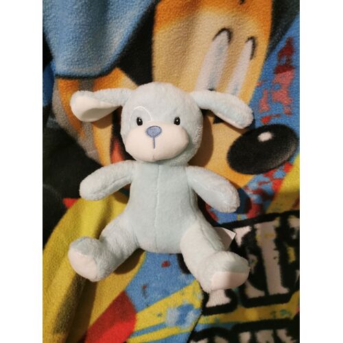 Doudou Chien Lapin Bleu Blanc Coquart Tom Et Kiddy Bisous D'ange
