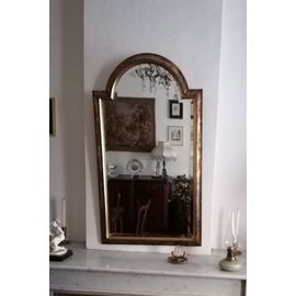Grand miroir rectangulaire doré fumé