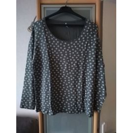 T-Shirt Taille 48 Blanche Porte Gris À Motif