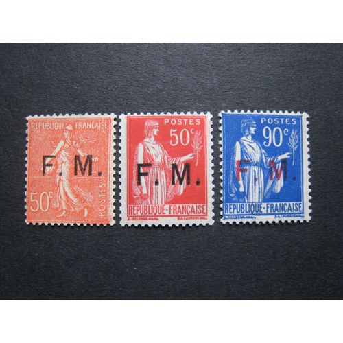 Timbres De Franchise Militaire France Neufs** N° 6-7-9 - Types Semeuse Et Paix - Années 1929-1933-1939