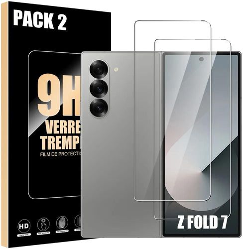 2 Verre Trempé pour Samsung Galaxy Z Fold 7, Protection d'écran Anti-Rayures 9H Antichoc Transparent - EFConnection