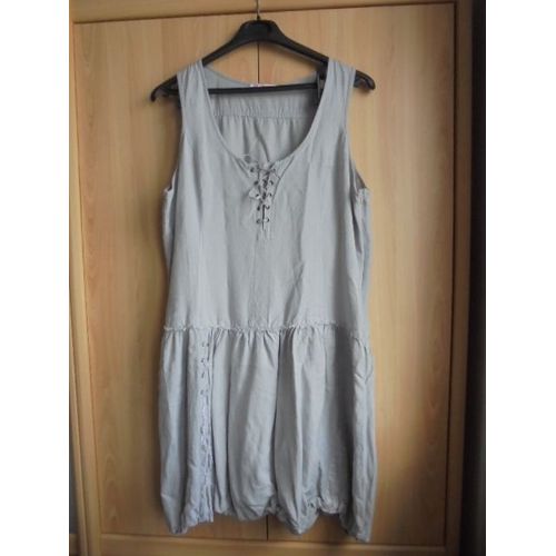 Robe Neuve Taille 48 Gémo Gris Franges