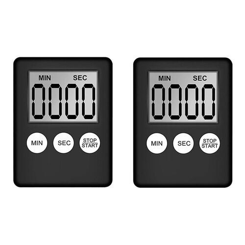 Minuterie De Cuisine Numérique, Minuterie, Minuterie D'oeuf, Adapté Au Travail, Minuterie De Sport, Jeu, Minuterie De Cuisson, Pack De 2 Noir