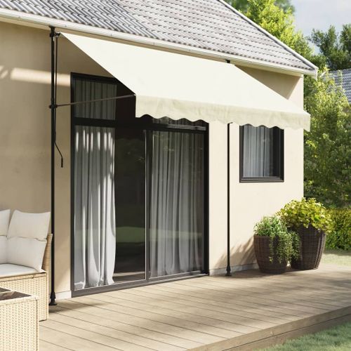 Vidaxl Auvent Rétractable Crème 250x150 M Tissu Et Acier
