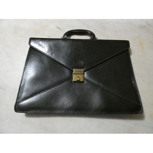 Porte documents cuir noir LANCEL années 90