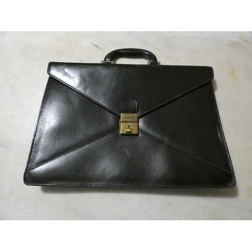 Porte documents cuir noir LANCEL années 90