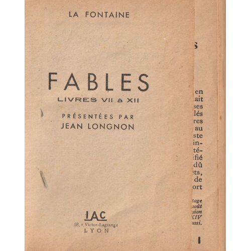 La Fontaine, Fables - Livre Miniature