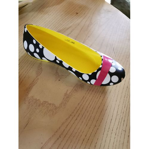 Crocs Ballerines 38-39 Design Blanc Sur Noir