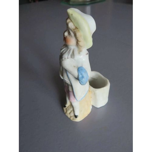 Ancien Pyrogène En Biscuit Porte Allumettes/T28