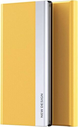 KAL-Coque Pour Oppo Find X5 Pro, Housse De Protection En Cuir Pc/Pu Ultra-Mince, Flip Cover Case, Antichoc, Support Pliable, Etui Housse Case Pour Oppo Find X5 Pro.Jaune