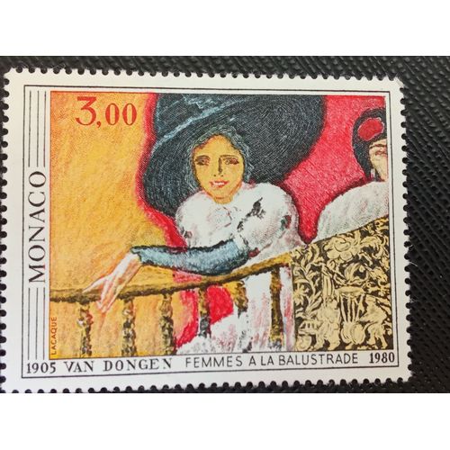 Timbre Monaco Y T 1242 Femmes À La Balustrade ; De Kees Van Dongen (1877-1968) 1980 (040709 )