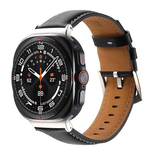 Bracelet De Montre En Cuir Uni Pour Samsung Galaxy Watch Ultra 47mm