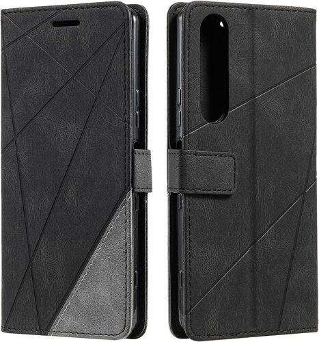 Coque Sony Xperia 1 III, Etui en Cuir PU Portefeuille Housse Fermeture Magnetique und Flip pour Sony Xperia 1 III, avec Fermeture Magnetique, Noir