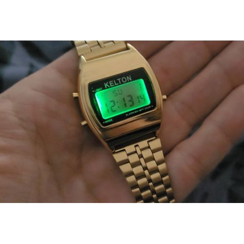 Montre Vintage En Métal Doré, Mixte - La Digitale De Kelton - Édition Limitée - Rétro