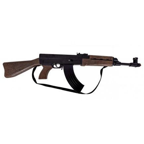 Mitraillette Fusil d'Assaut 76 cm, 8 coups - Metal, plastique - Militaire, Soldat, Commando, SWAT - Accessoire - Set Jouet Enfant et Carte