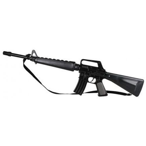 Mitraillette Fusil noir 72cm 8 coups avec bandouiliere - Metal / Plastique - Soldat, Militaire, Force speciale, Carnaval - Jouet enfant