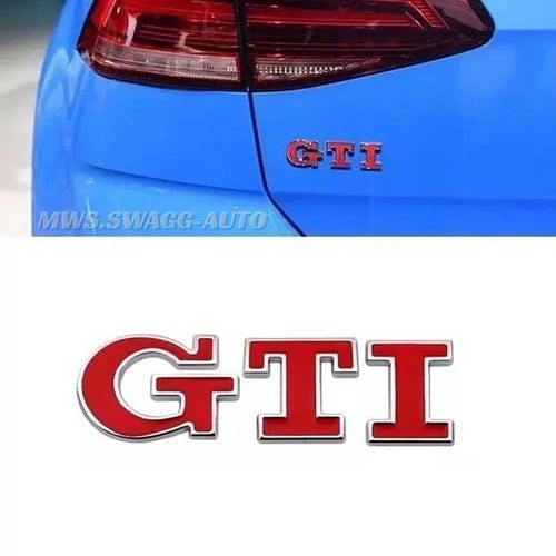 Autocollant Embleme 3d En Métal Logo Gti Pour Coffre Arrière De Voiture Badge Volkswagen Vw Polo Golf R400 Tcr Mk2 Mk4 Mk5 Mk6 Mk7 (Rouge Chromé)