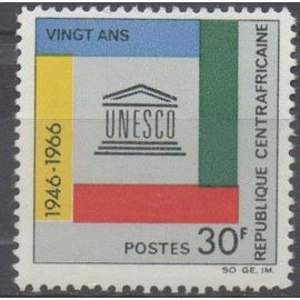 Centrafrique Timbre Anniversaire De L' Unesco 1966