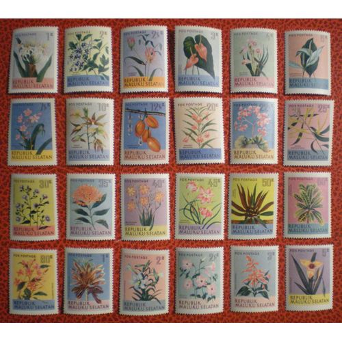 République Des Moluques Du Sud - Republik Maluku Selatan - Etat Non Reconnu - Indonésie - Série Complète De 24 Timbres Non Officiels Neufs ** - Fleurs Tropicales