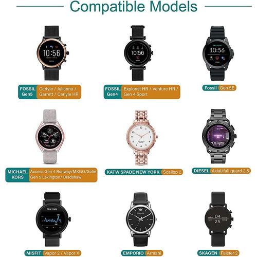Chargeur Compatible Avec Fossil Gen 4/5/5E/6, Emporio Armani, Skagen Falster 2, Misfit Vapor 2,Diesel Guard 2.5, Michael Kors Runway - Câble De Chargement Usb 100Cm - Smartwatch Accessoires[Z2115]