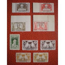 Lot De 9 Timbres Neufs - Vietnam Du Nord - Viet-Nam - Timbres D'indochine Surchargés - Année 1945