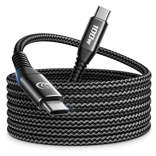 KALANKA-Cable USB C, 3M 100W PD 5A Cable USBC vers USBC Charge Rapide Nylon Tressé Câble Chargeur Type C Cordon USB C pour iPhone 16 15 Plus Pro Max iPad MacBook Air Pro, Samsung Galaxy S25 S24 S23