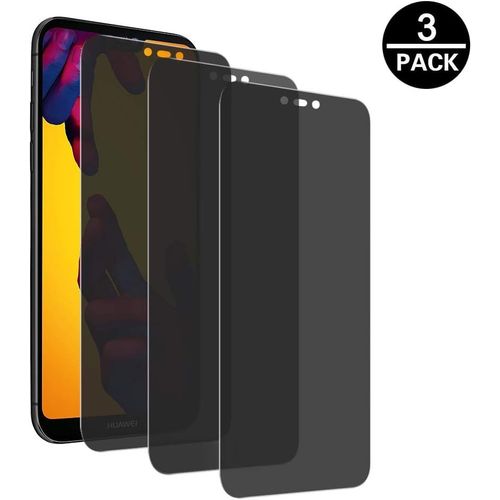 Verre Trempé Anti-Espion Compatible Huawei P20 Lite ¿ 9h 0,3 Mm, Anti-Rayures, Anti-Bulles, Anti-Traces, Bords Arrondis ¿ Lot De 3