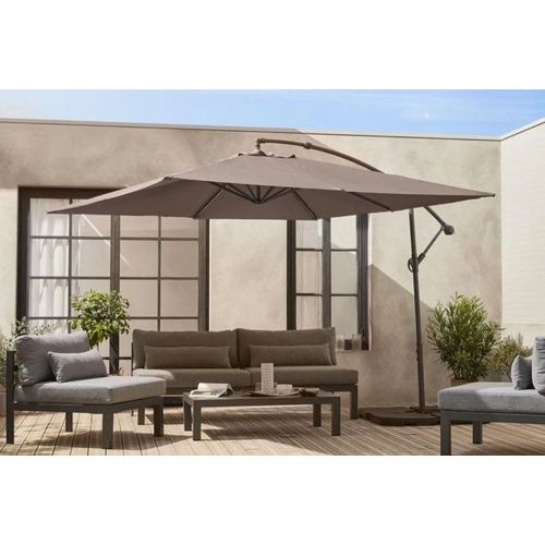Parasol Déporté 3x3 Taupe, De Marque Hardelot