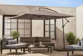 Parasol Déporté 3x3 Taupe, De Marque Hardelot