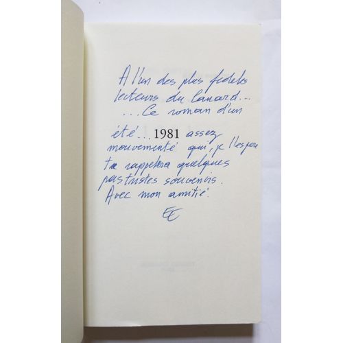 Erik Emptaz 1981 Avec Un Hommage Autographe Signé 2007 Grasset