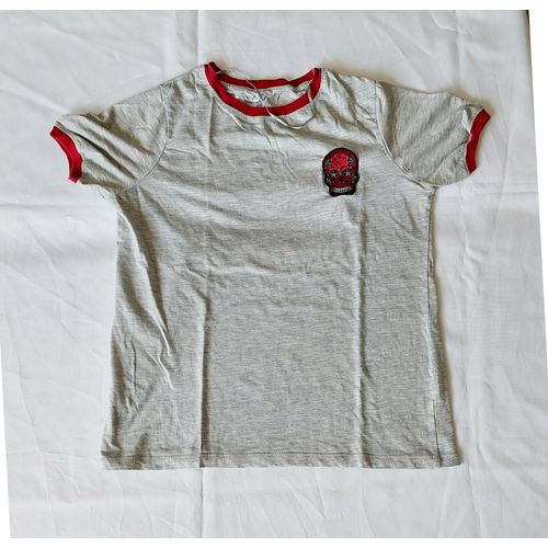 T-Shirt Mc Avec Tête De Mort Mexicaine Femme Taille M Marque Jennyfer