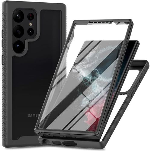 Case For Samsung Galaxy S23 Ultra 5g Shockproof Cover With Screen Protector,360 Degree Full Body Solid Double Sided Bumper Portable Transparent Cover