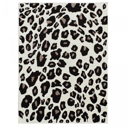 Tapis Salon 160x230 Lyn1 Leopard Beige Et Marron Motif Félin Tacheté