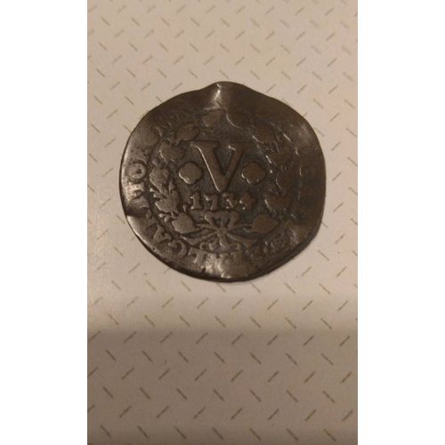5 Reis 1734 Jean 5 Portugais ( Léger Choc)